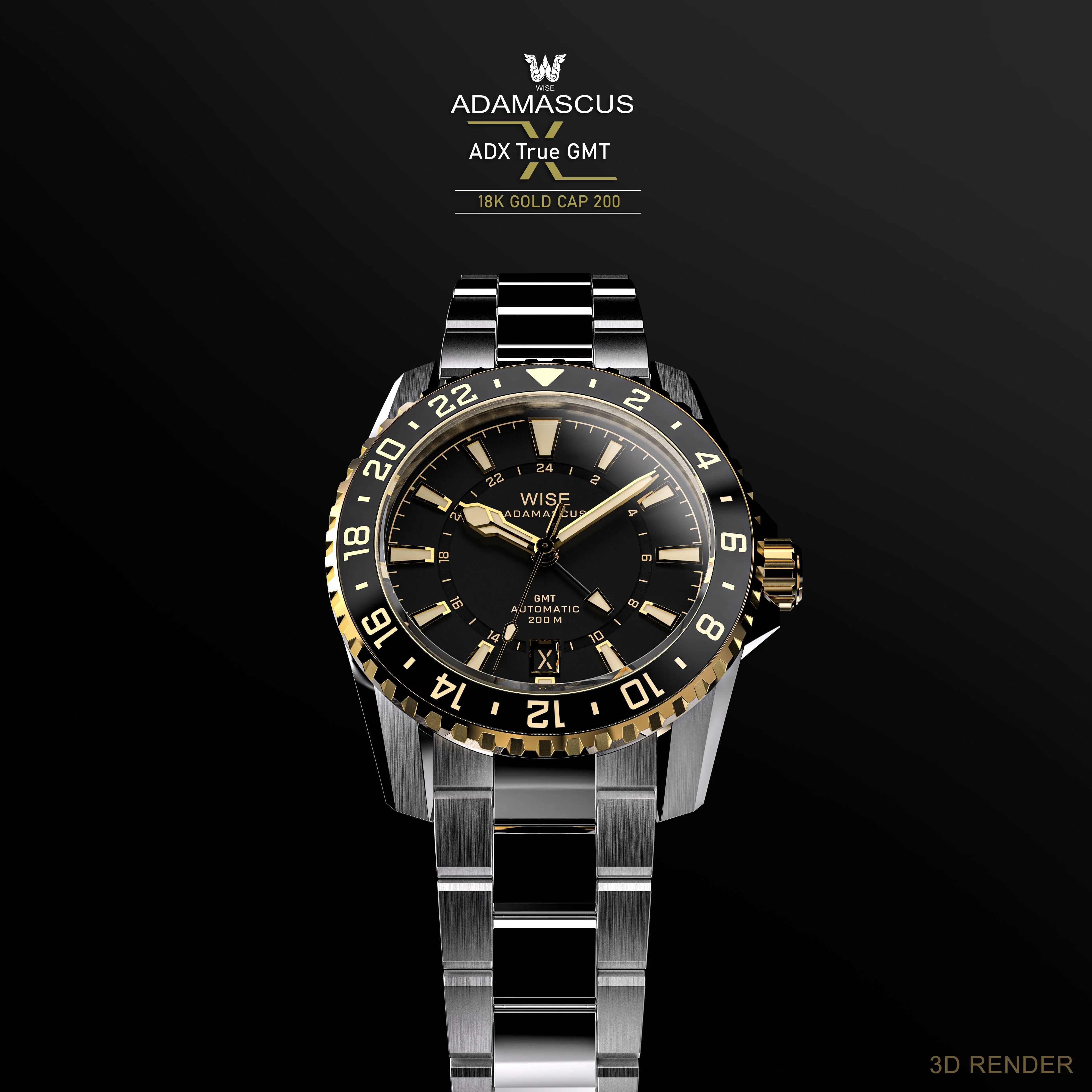 ADAMASCUS ADX101YG True GMT 18K Gold Cap 200 - Image 5