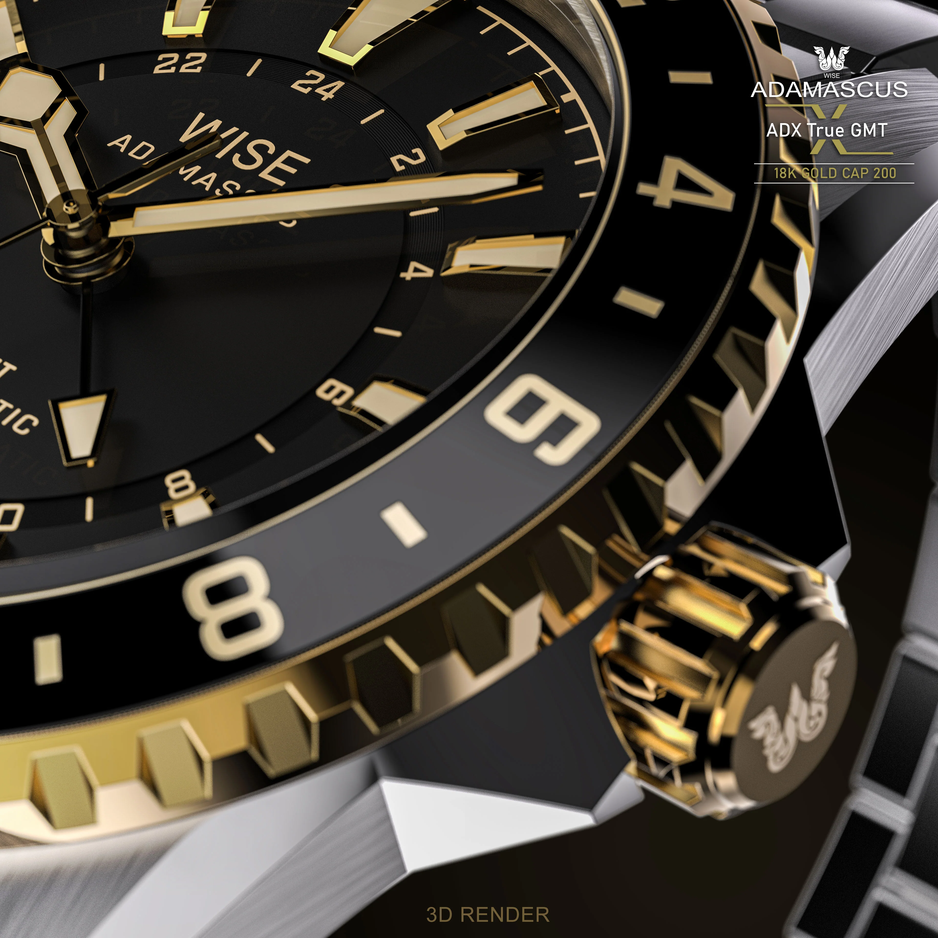 ADAMASCUS ADX101YG True GMT 18K Gold Cap 200 - Image 7