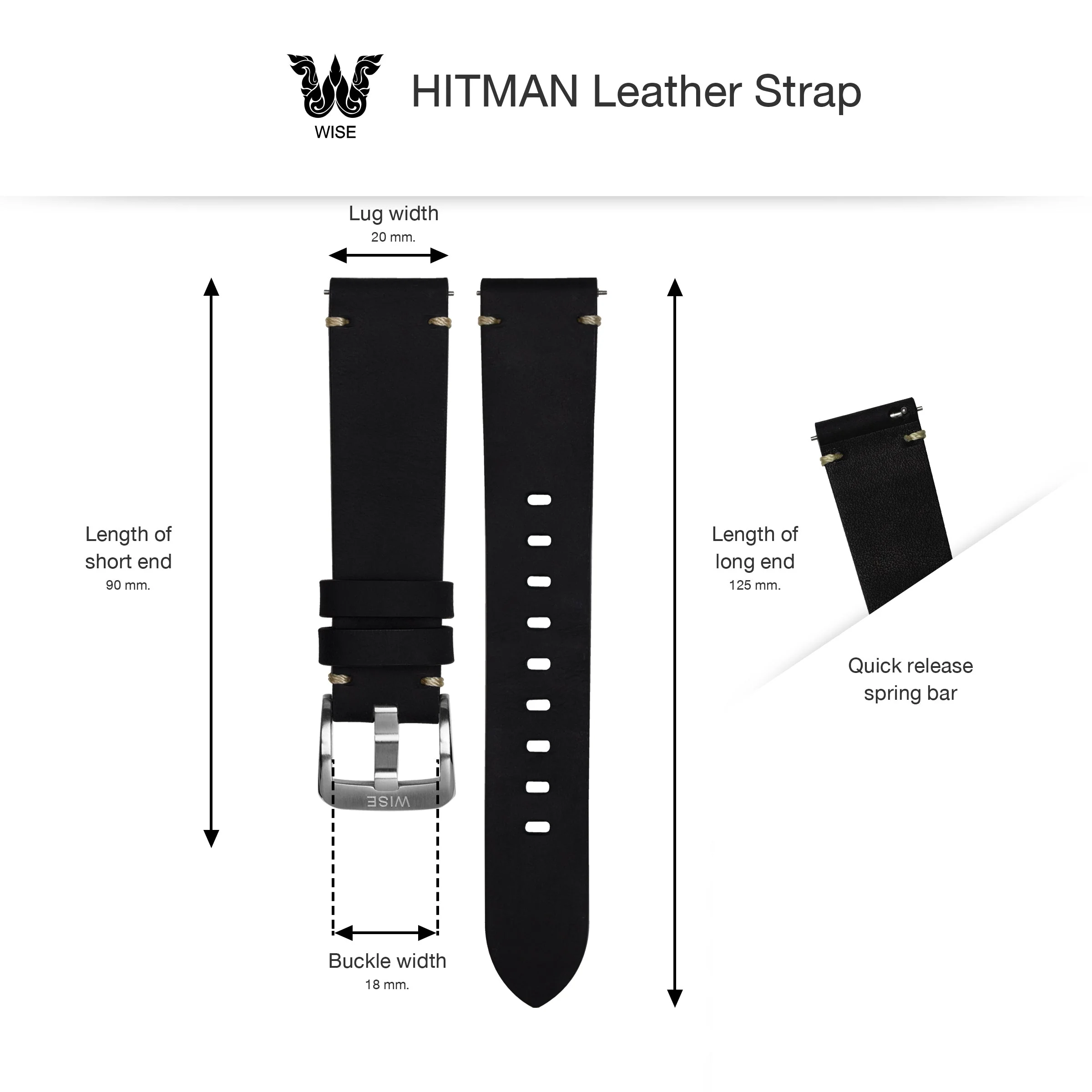 WISE Dollaro Leather Strap 20 mm. - Image 6