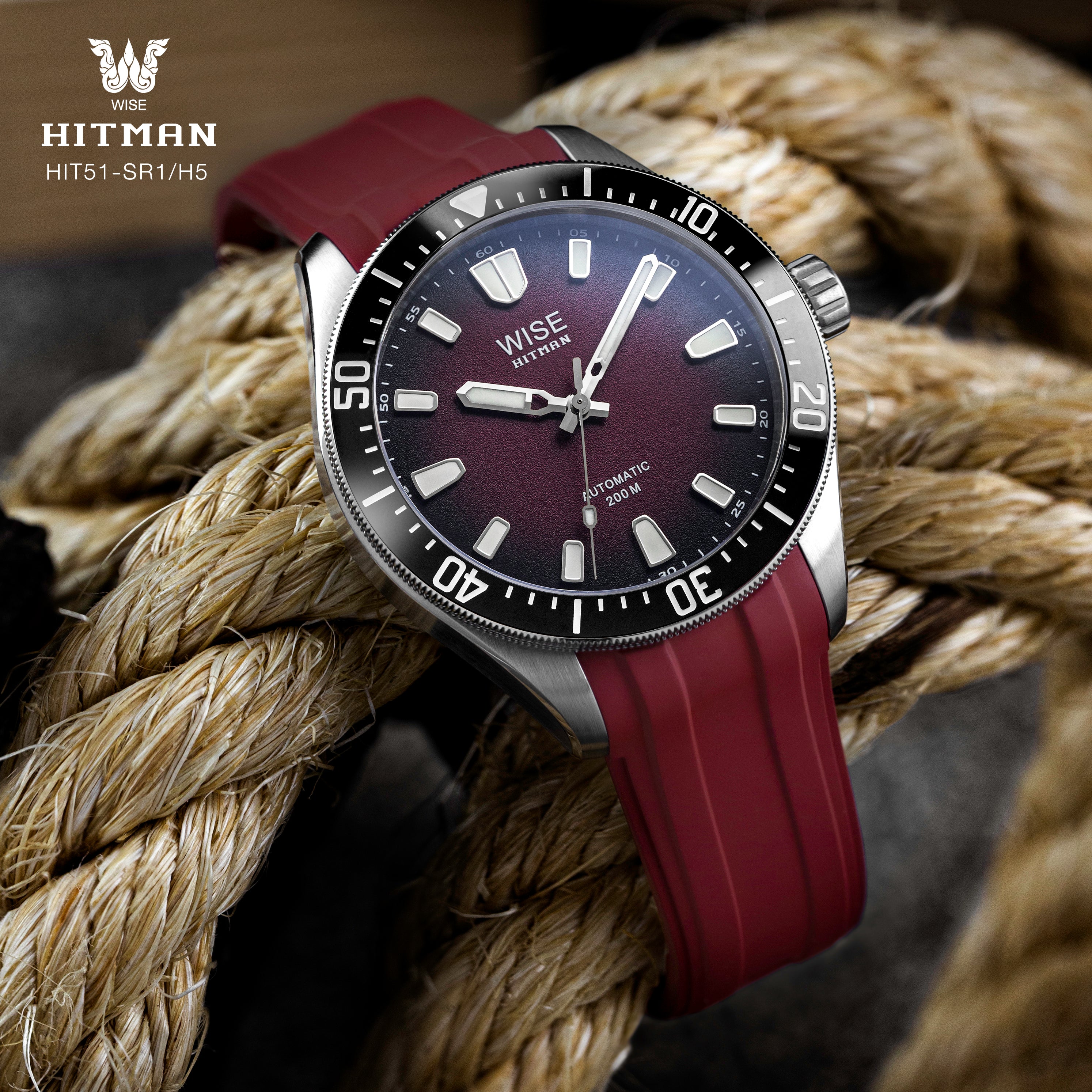 WISE HITMAN FKM Rubber Strap 20 mm. (Curved end) - Image 5